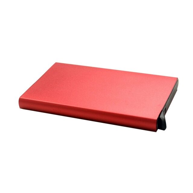 Kotak kartu kredit paduan aluminium, kotak kartu nama, kotak kartu otomatis, tas kartu logam RFID anti-demagnetisasi