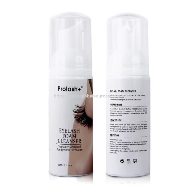 منظف رغوة الرموش PROLASH+ الصديق للبيئة للتنظيف العميق بالجملة، سائل، شامبو رموش بعلامة تجارية خاصة