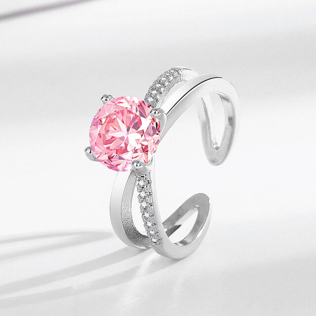 Bagues en diamant véritable d'un carat, moissanite simulée, vrai diamant, huit cœurs et huit flèches