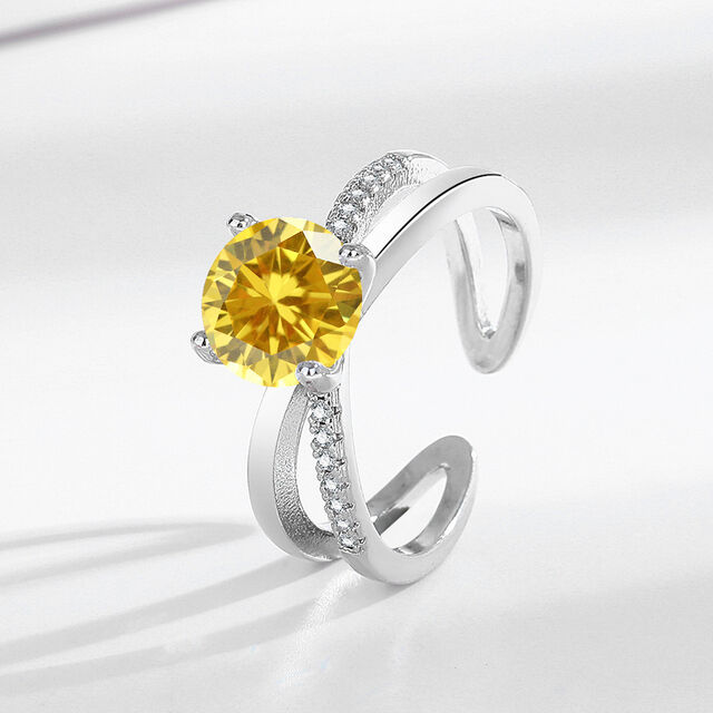 Bagues en diamant véritable d'un carat, moissanite simulée, vrai diamant, huit cœurs et huit flèches