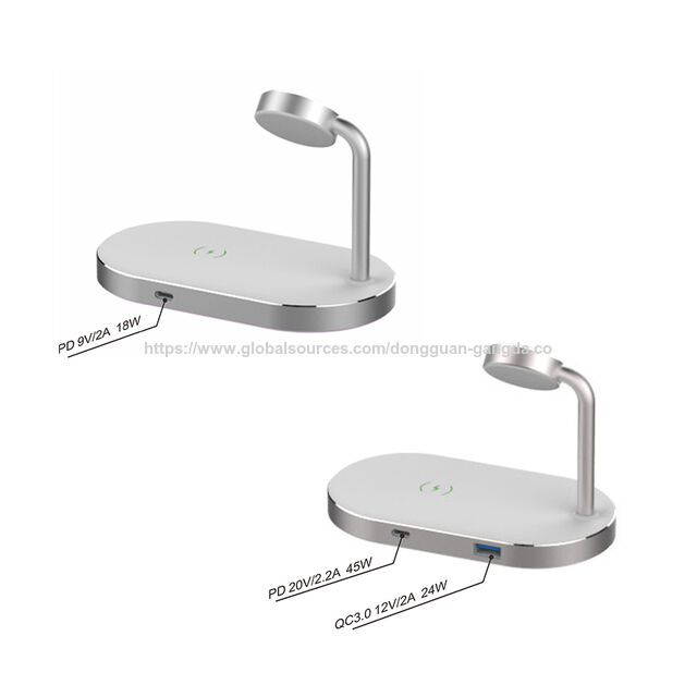 Carregador sem fio certificado MFi pelo fabricante, estação de carregamento sem fio com carregador iwatch para iPhone, iPod