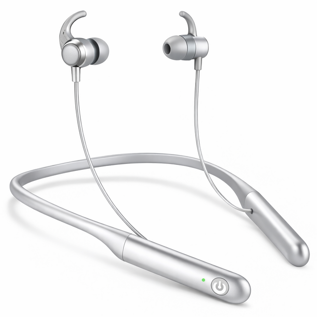 Écouteurs Bluetooth avec tour de cou, écouteurs sans fil stéréo avec microphone longue durée de lecture - PAS À VENDRE