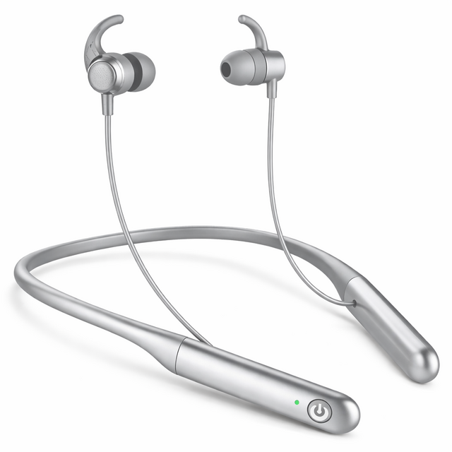 Écouteurs Bluetooth avec tour de cou, écouteurs sans fil stéréo avec microphone longue durée de lecture - PAS À VENDRE