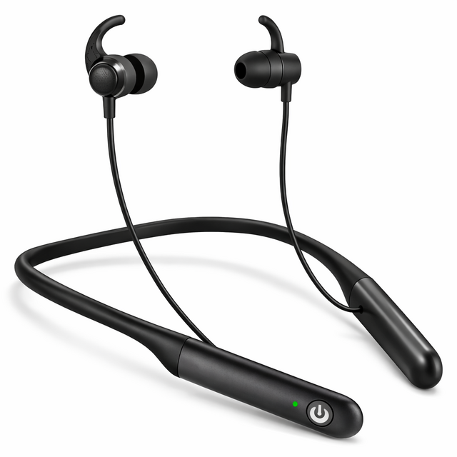 Écouteurs Bluetooth avec tour de cou, écouteurs sans fil stéréo avec microphone longue durée de lecture - PAS À VENDRE