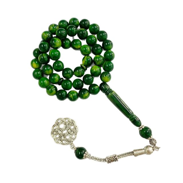 Ábacos de Oración de Resina Personalizados - Tasbih Hecho a Mano, Pulsera de Cuentas para Contar a Mano, Amarillo-Verde, 10mm