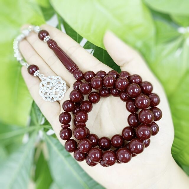 Ábacos de Oración de Resina Personalizados - Tasbih Hecho a Mano, Pulsera de Cuentas para Contar a Mano, Amarillo-Verde, 10mm