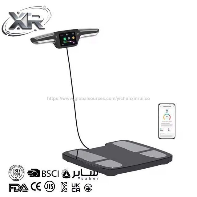 Timbangan BIA 180 kg, Timbangan Elektronik Portabel Bluetooth dengan 8 Elektroda untuk Analisis Impedansi Bioelektrik