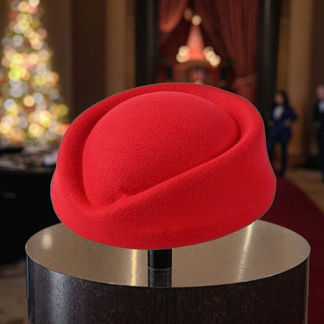 Béret Feutre Rayé pour Femme - Chapeau Formel Vintage pour Hôtel, Spectacles et Multi-Occasions
