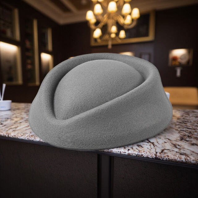 Béret Feutre Rayé pour Femme - Chapeau Formel Vintage pour Hôtel, Spectacles et Multi-Occasions