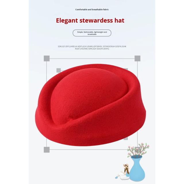 Béret Feutre Rayé pour Femme - Chapeau Formel Vintage pour Hôtel, Spectacles et Multi-Occasions