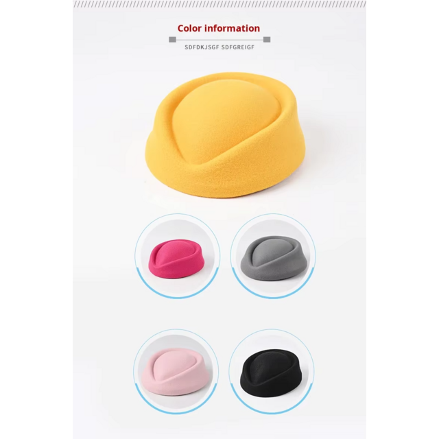 Béret Feutre Rayé pour Femme - Chapeau Formel Vintage pour Hôtel, Spectacles et Multi-Occasions