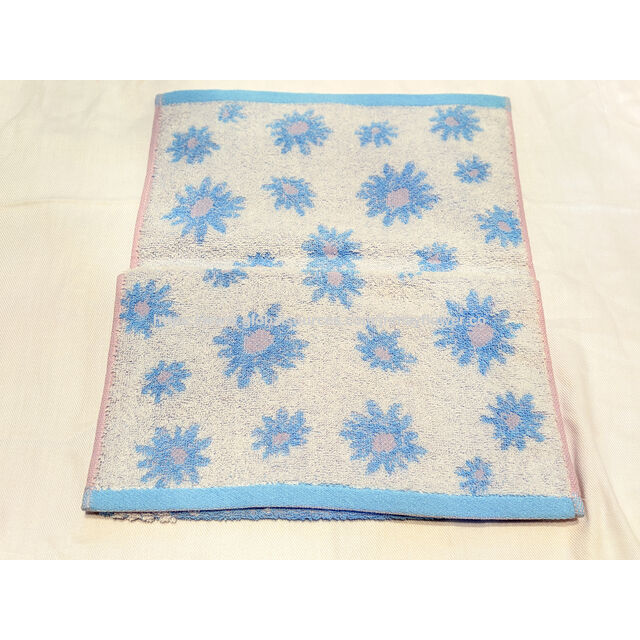 Toalha facial 100% algodão Jacquard azul e branco com flocos de neve para salão de beleza, spa, praia, sauna, viagens e academia com borda branca