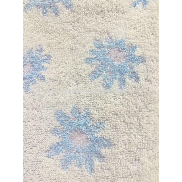 Toalha facial 100% algodão Jacquard azul e branco com flocos de neve para salão de beleza, spa, praia, sauna, viagens e academia com borda branca