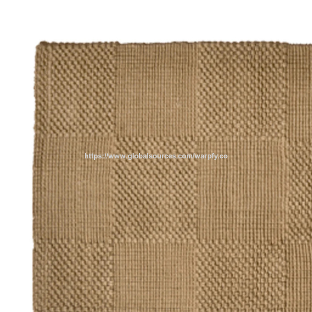 Tapis en Jute Naturel Durable avec Motif Tuile en Boucles 5 Plis - ODM/OEM Personnalisable à Prix d'Usine pour Couverture de Cuisine et d'Entrée