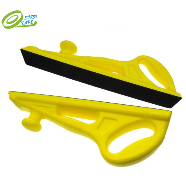 Bloc de ponçage manuel en mousse de polyuréthane à crochet et boucle jaunes pour l'automobile et le travail du bois
