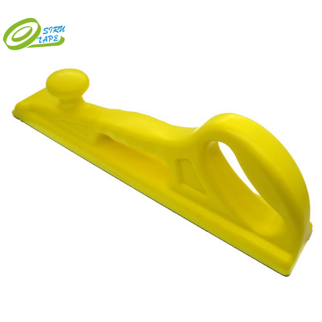 Bloc de ponçage manuel en mousse de polyuréthane à crochet et boucle jaunes pour l'automobile et le travail du bois