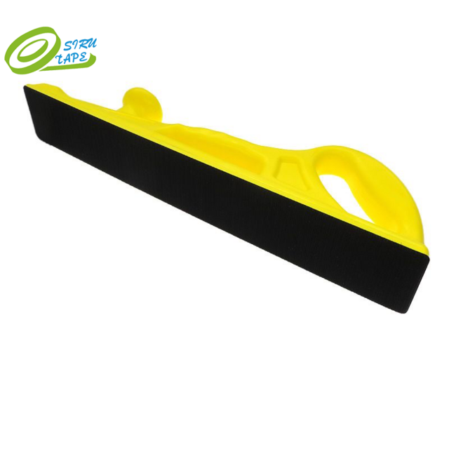 Bloc de ponçage manuel en mousse de polyuréthane à crochet et boucle jaunes pour l'automobile et le travail du bois