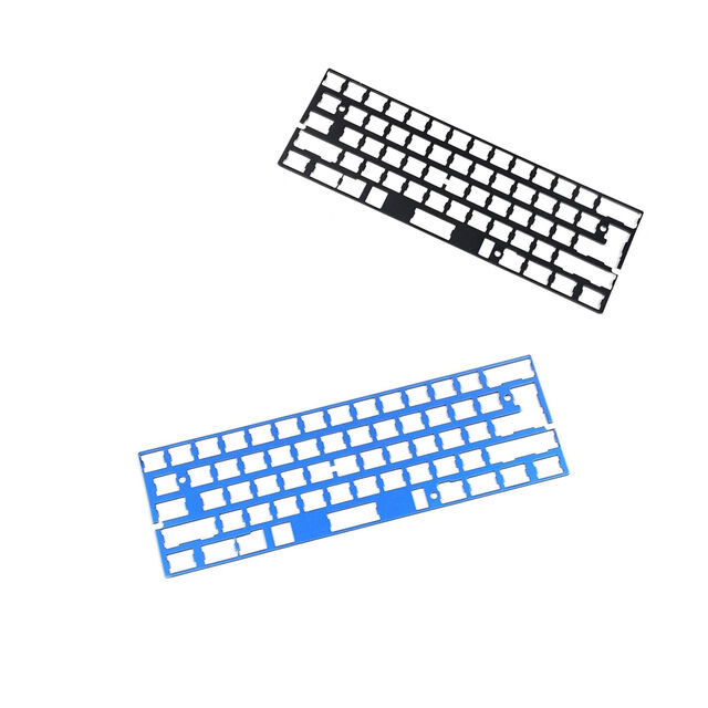 OEM CNC eloxierte Aluminium 60% mechanische Tastaturplatte für GH60 DIY Custom Gaming-Tastaturen, universelle ANSI ISO-Layout-Unterstützung
