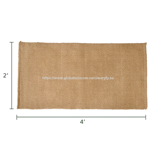 Tapis en jute durable personnalisable à prix usine, motif boucle 5 plis, naturel, 60x120 cm, idéal pour l'entrée de cuisine, fabrication ODM/OEM
