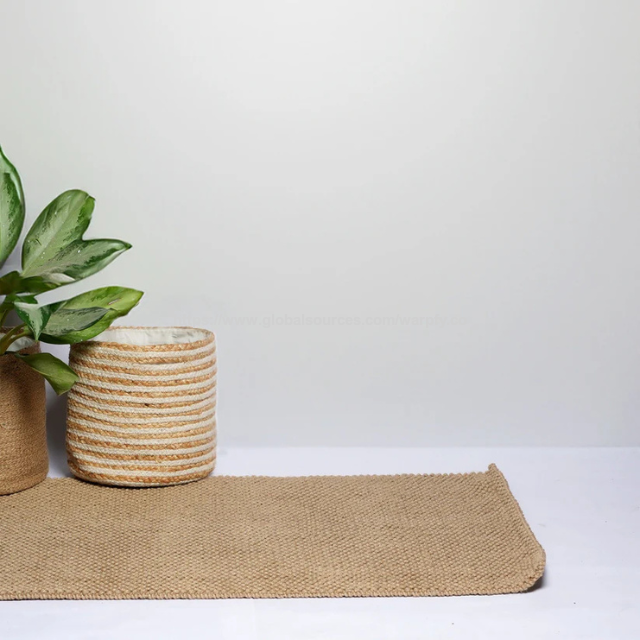 Tapis en jute durable personnalisable à prix usine, motif boucle 5 plis, naturel, 60x120 cm, idéal pour l'entrée de cuisine, fabrication ODM/OEM