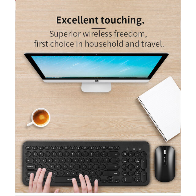 Conjunto de Teclado e Mouse Sem Fio, Combo de Escritório / Aparência Atraente, Longa Vida Útil