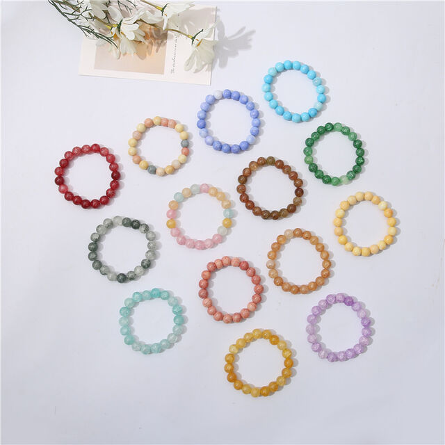 Pulsera de cuentas de vidrio triturado de jade de 10 mm de nuevo estilo, accesorios de rosario, un pequeño regalo para novias. Venta directa de fábrica