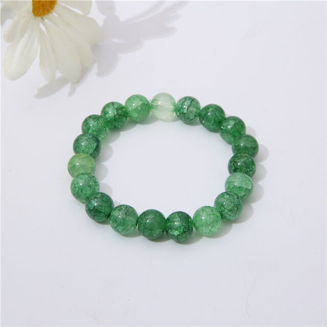 Pulsera de cuentas de vidrio triturado de jade de 10 mm de nuevo estilo, accesorios de rosario, un pequeño regalo para novias. Venta directa de fábrica