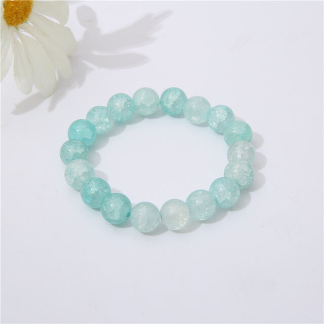 Pulsera de cuentas de vidrio triturado de jade de 10 mm de nuevo estilo, accesorios de rosario, un pequeño regalo para novias. Venta directa de fábrica