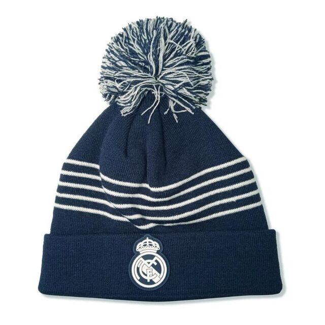Official Real Madrid Red Christmas Knit Beanie, Team Crest, One Size