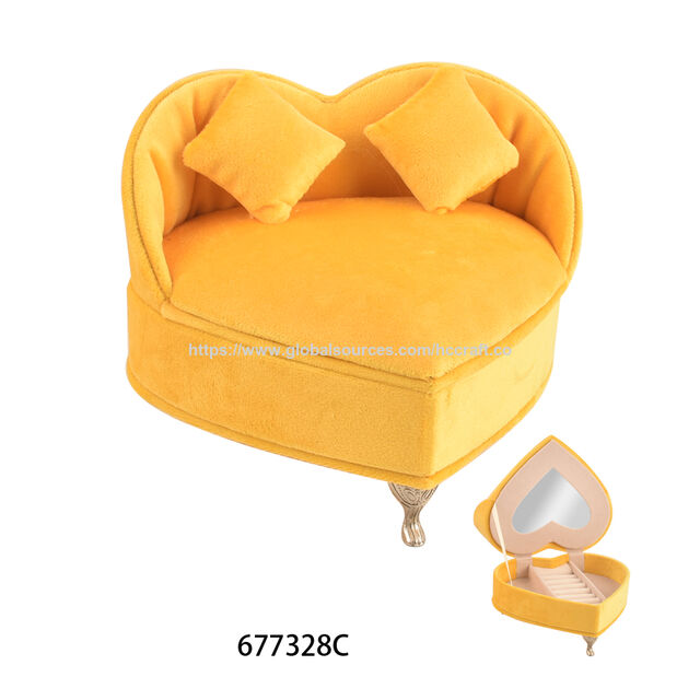 Rechteckige niederländische Flanell-Schmuckschatulle mit Kordelzugverschluss, Sofa-Accessoire, Aufbewahrungsringbox für Schmuck mit Spiegel