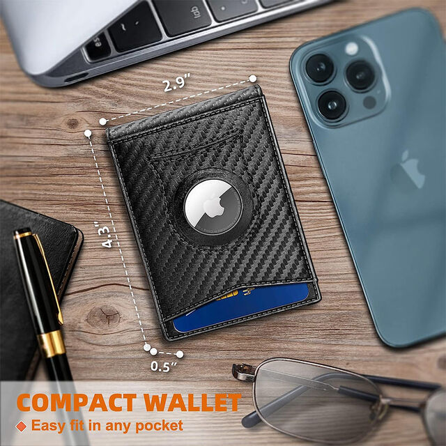 Cartera con Clip para Billetes para Hombre compatible con Airtag Modelo X06902