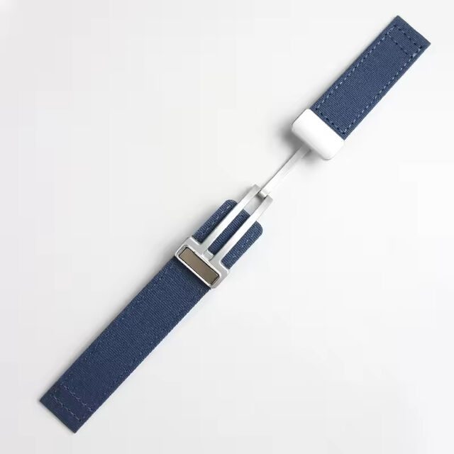 Maßgeschneidertes Segeltuch-Nylon-Canvas-Uhrenarmband 20mm 22mm mit Magnetschnalle, grünes und schwarzes Uhrenband