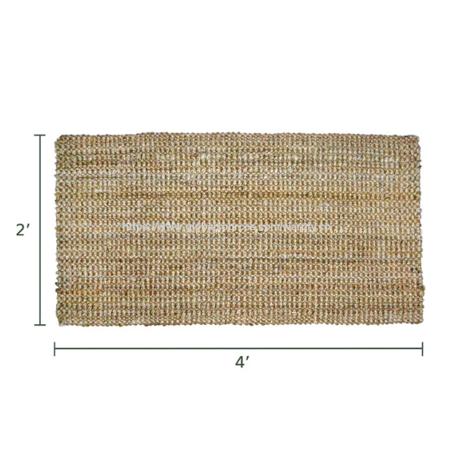 Tapis en jute naturel durable personnalisable à prix usine avec texture bouclée 5 plis pour cuisine/entrée, fabriqué en ODM/OEM.