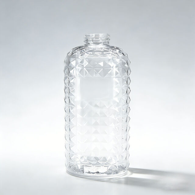 Botella de Bomba Cosmética PETG de 450ml con Patrón de Diamante Personalizado para Envases de Loción para el Cuidado de la Piel