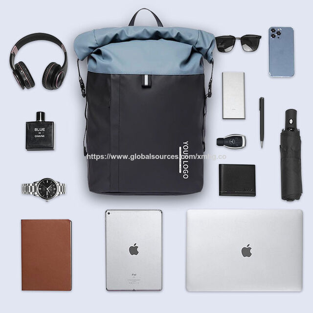 Mochila Unisex con Diseño de Fábrica, Rollo Superior a la Moda con Correa de Hombro, Poliéster Ligero y Suave para Uso en Exteriores