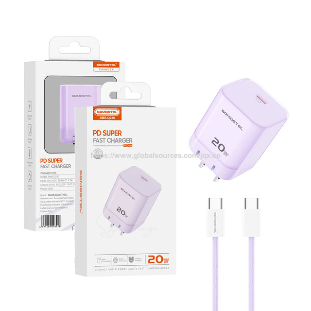 GAN Faltbares Pin 20W PD USB C Schnellladekabel aus Nylon Typ C