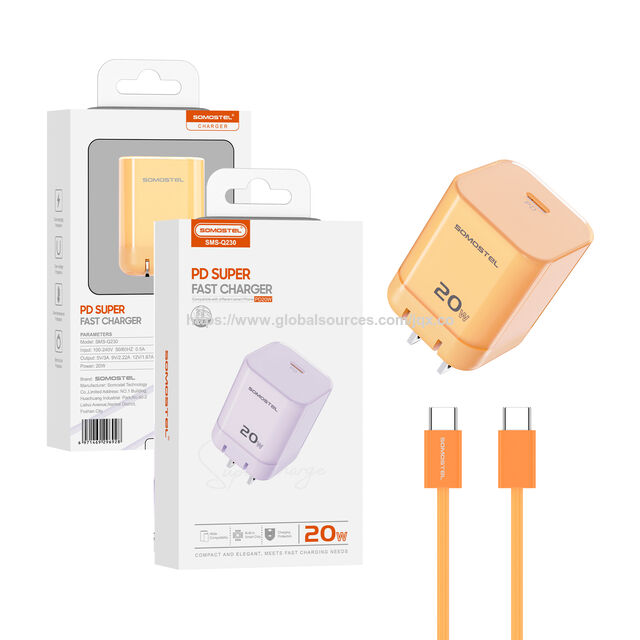 GAN Faltbares Pin 20W PD USB C Schnellladekabel aus Nylon Typ C