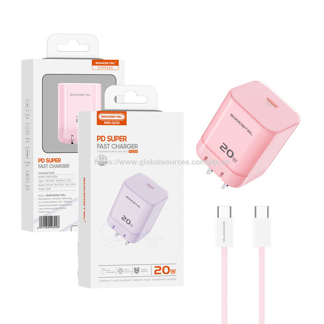 GAN Faltbares Pin 20W PD USB C Schnellladekabel aus Nylon Typ C