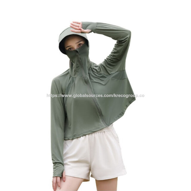 Roupa de Proteção Solar UV para Exterior com Capuz, Novo Design com LOGO Personalizado, Secagem Rápida, Leve, UPF 50+, KRE-FM08