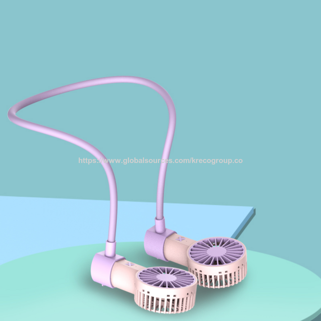 Mini Ventilateur de Cou Suspendu Portable à 360° avec Chargement USB, KRE-KPF3197-3#8855 - Vente en Gros