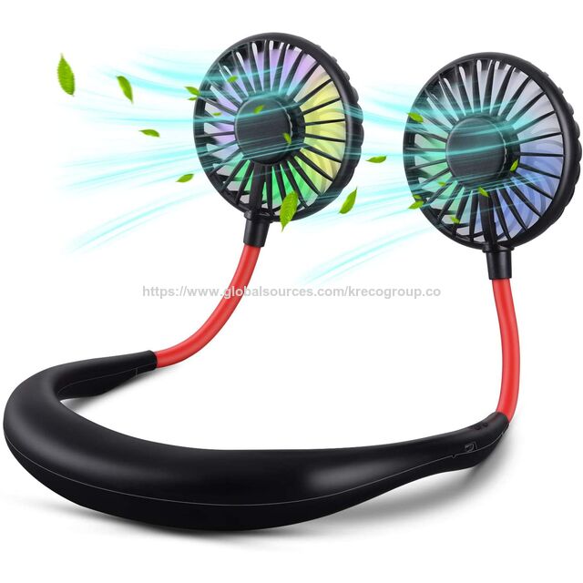 Mini Ventilateur de Cou Suspendu Portable à 360° avec Chargement USB, KRE-KPF3197-3#8855 - Vente en Gros