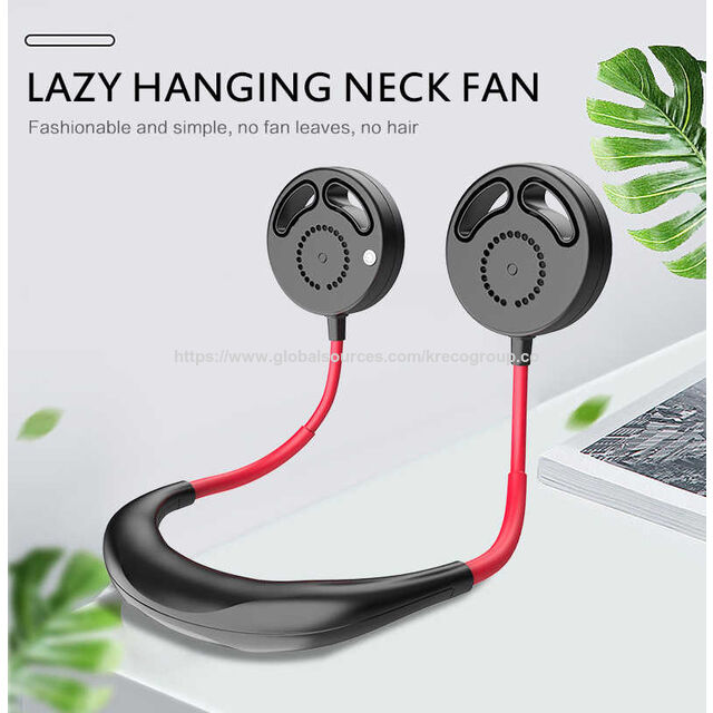 Mini Ventilateur de Cou Suspendu Portable à 360° avec Chargement USB, KRE-KPF3197-3#8855 - Vente en Gros