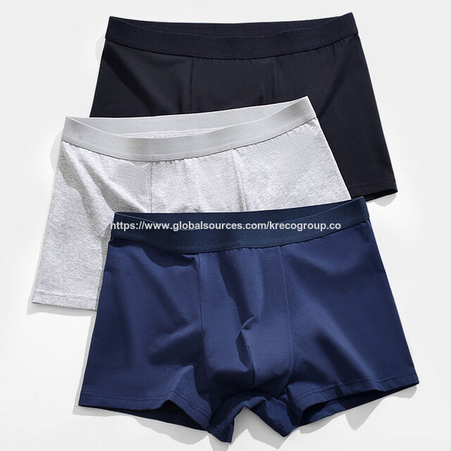 Herren Ice Silk Seamless Unterwäsche mit individuellem LOGO OEM/ODM, einfarbig, locker, bequem, antibakteriell, Boxershorts, KRE-pants1-#798