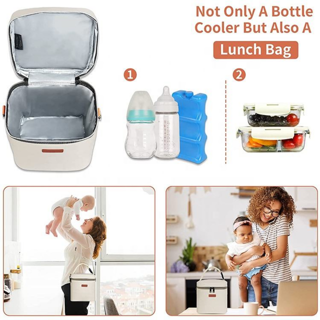 Hot Selling Insulated Breast Milk Cooler Bags and Baby Bottle Bags with Ice Pack