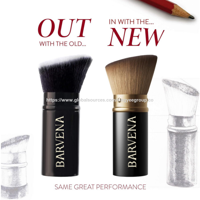 Brocha de maquillaje portátil extensible para colorete, polvos sueltos, base, contorno y herramientas de maquillaje