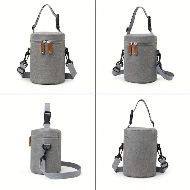 Portable Fashion Bucket Bag Insulated Hanging Baby Bottle Bag Thickened Aluminum Foil Water-Resistant Mom's Polyester Bag
