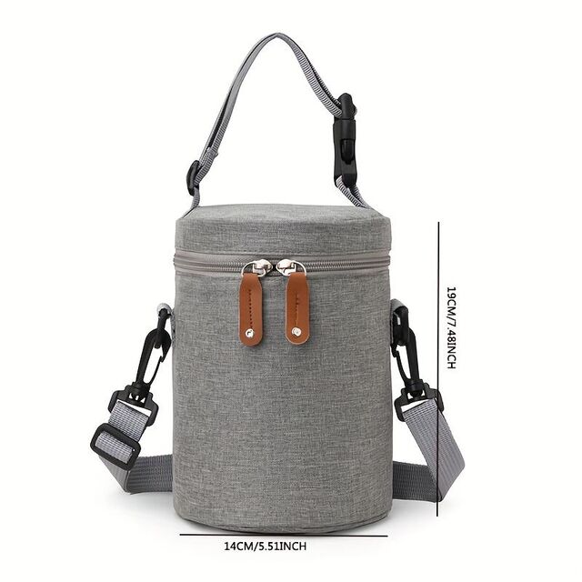Portable Fashion Bucket Bag Insulated Hanging Baby Bottle Bag Thickened Aluminum Foil Water-Resistant Mom's Polyester Bag