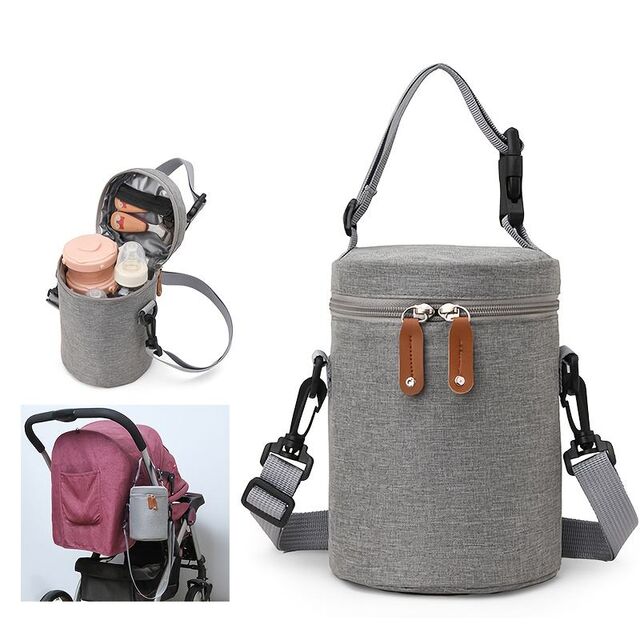 Portable Fashion Bucket Bag Insulated Hanging Baby Bottle Bag Thickened Aluminum Foil Water-Resistant Mom's Polyester Bag