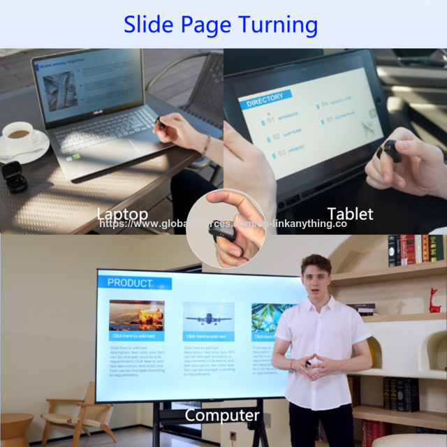 Mini Souris Bluetooth Anneau Télécommande pour Faire Défiler les Vidéos TikTok, Caméra Selfie, Page Turner pour iOS Android Windows