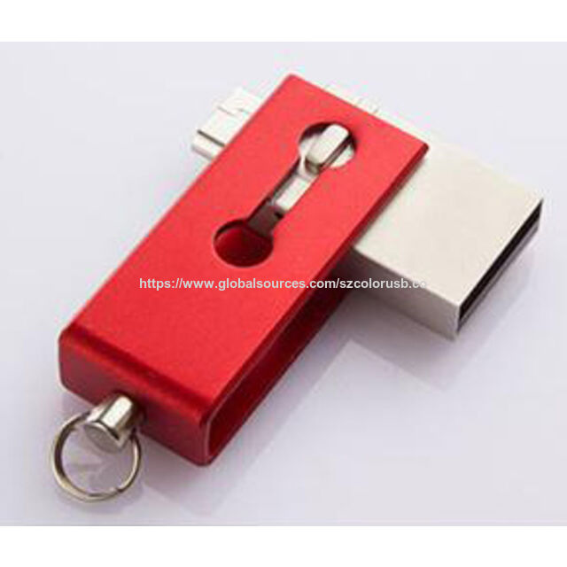 Schwenkbarer OTG USB-Speicherstick mit Rot und Blau für Handys